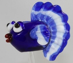 lampwork bead kovach blue fish