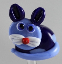 Lampwork Bead Blue Cat