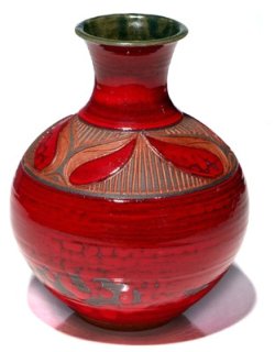 Larry Allen pottery vase scraffito