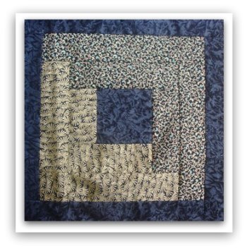 log cabin quilt block darker blue